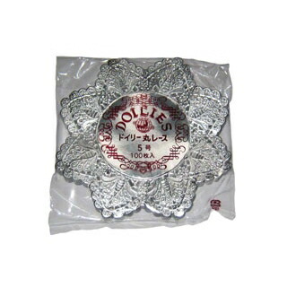 【まとめ買い10個セット品】 ドイリー レースペーパー 丸型 銀(500枚入)5号【ECJ】