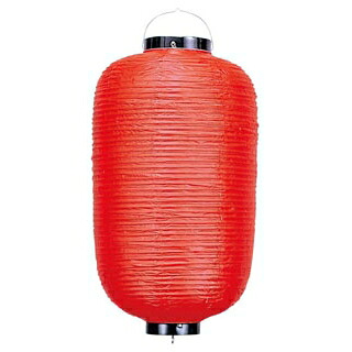 【まとめ買い10個セット品】 長 ビニール提灯 無地 12号 赤 φ330×H670【ECJ】