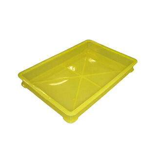 【まとめ買い10個セット品】 EBM PP半透明カラー番重 B型 小 イエロー(サンコー製)【ECJ】｜マルシェ＆キッチンカーWORLD