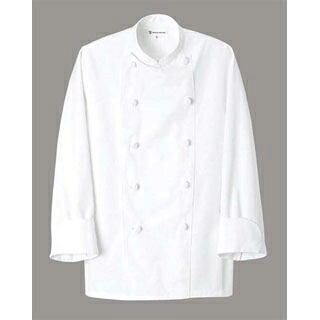 【まとめ買い10個セット品】 コックコート(男女兼用)AA490-0 ホワイト 4L【ECJ】｜マルシェ＆キッチンカーWORLD