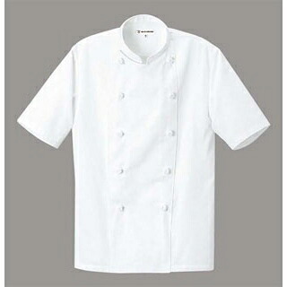 【まとめ買い10個セット品】 コックコート(男女兼用)AA499-0 ホワイト S【ECJ】｜マルシェ＆キッチンカーWORLD