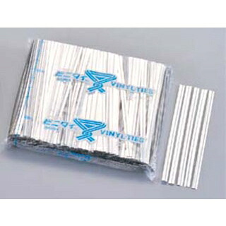 【まとめ買い10個セット品】 ビニタイPET カット品(1000本入)銀 4mm×10cm【ECJ】