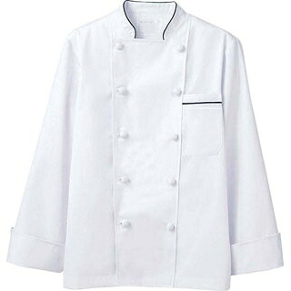 【まとめ買い10個セット品】 コックコート(男女兼用)6-973 白/黒 S【ECJ】