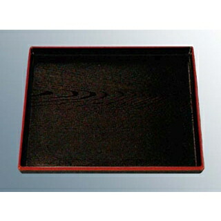 【まとめ買い10個セット品】 正角木目盆 黒天朱 尺0【ECJ】