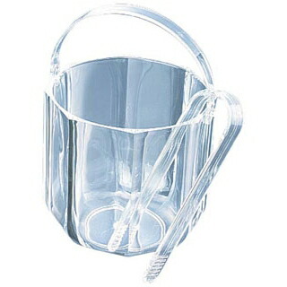 【まとめ買い10個セット品】 アクリル アイスバスケット クリア(トング付)KY-016【ECJ】