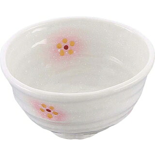 【まとめ買い10個書き割り品】 和食器寄せあわせ さくら色白吹小花 丼 4寸【ECJ】