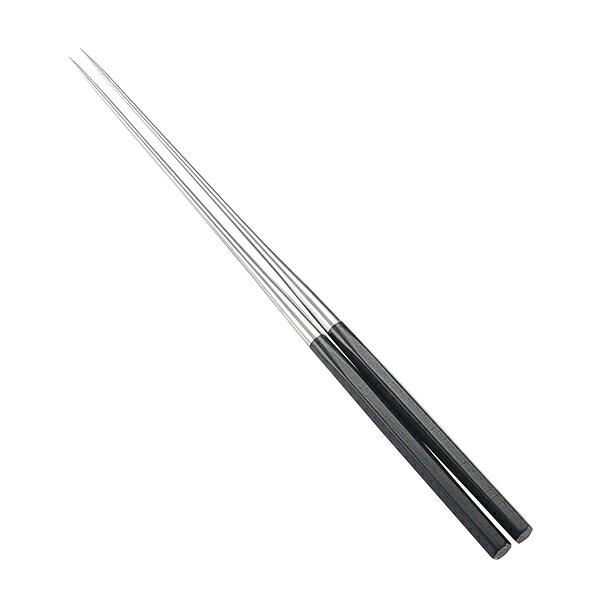 【まとめ買い10個セット品】本焼ステンレス黒合板六角柄盛箸 135mm 【 頑丈 長持ち 】【ECJ】