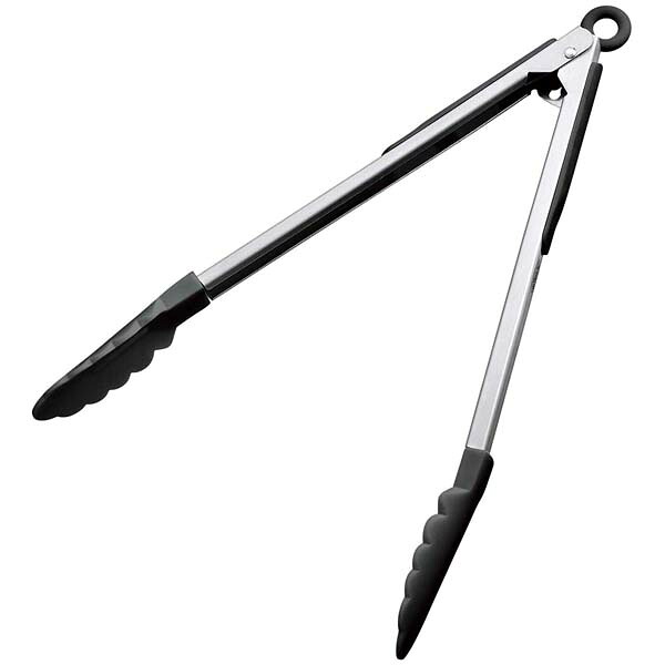 【まとめ買い10個セット品】ナイロン 万能トング ロック付 9インチ 黒 KB-KE0118/BK【ECJ】