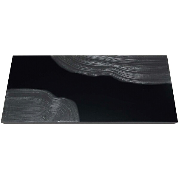 漆黒刷毛目 黒 長角トレー 隅黒漆流水 500×250×12mm【ECJ】|マルシェ&キッチンカーWORLD