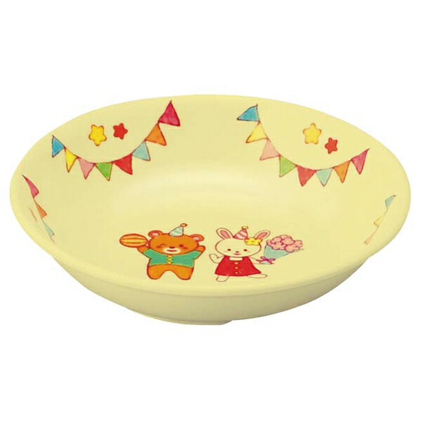 【まとめ買い10個セット品】メラミン子供食器 みんなともだち。小皿 YME-2 イエロー【ECJ】
