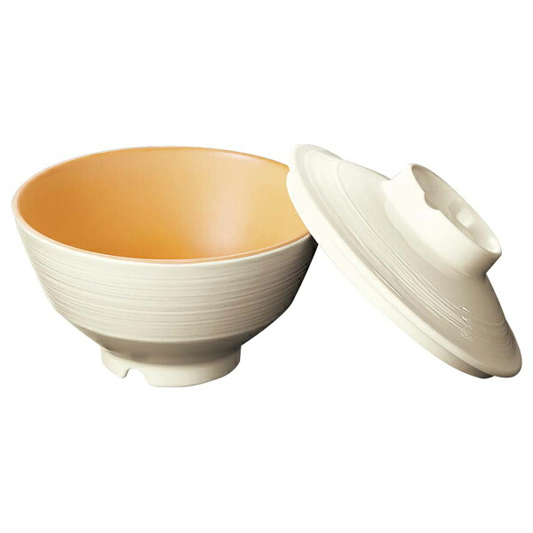 【まとめ買い10個仕かける品】レンジアップメラミン食器 飯碗 中(蓋)象牙色 A104CRI【ECJ】 キッチン用品・食器・調理器具-食器・カトラリー・グラス