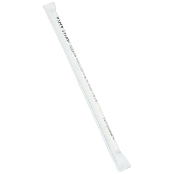 【まとめ買い10個セット品】紙ストロー 袋入(500本入)ホワイト φ6×210mm【ECJ】