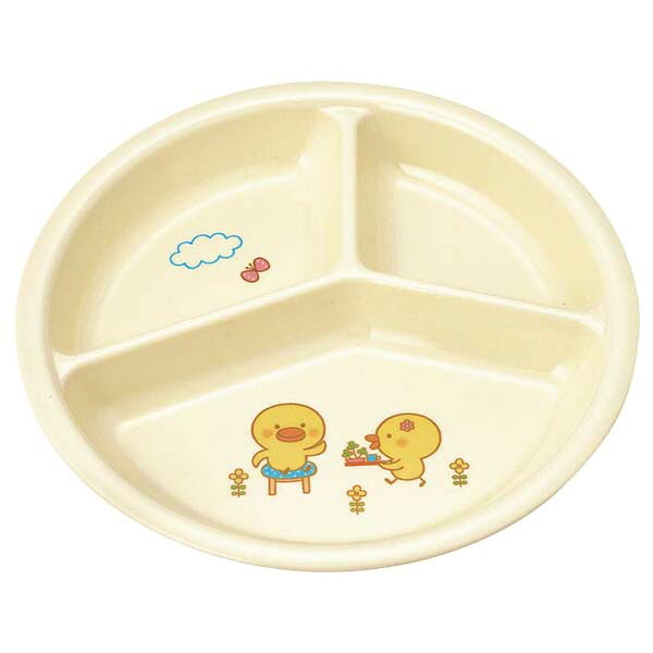 【まとめ買い10個仕掛ける品】メラミン お子さん食器 ひよこぐみ 参中仕切り皿 小 J25HI【ECJ】 その他-キッチン用品・食器・調理器具