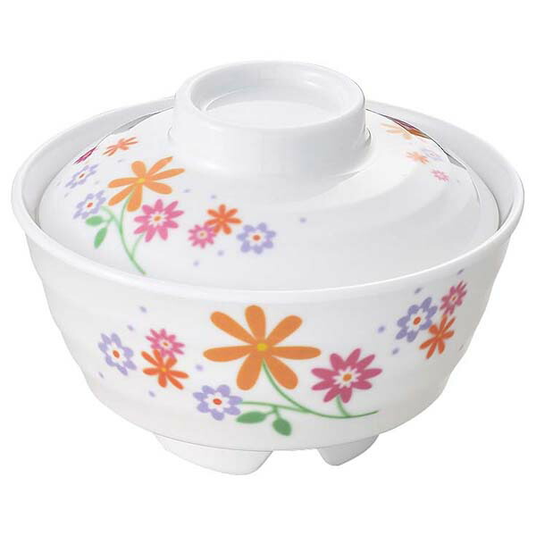 【まとめ買い10個セット品】メラミン食器 花束(ブーケ)ごはん茶椀(蓋)BU-66B【ECJ】
