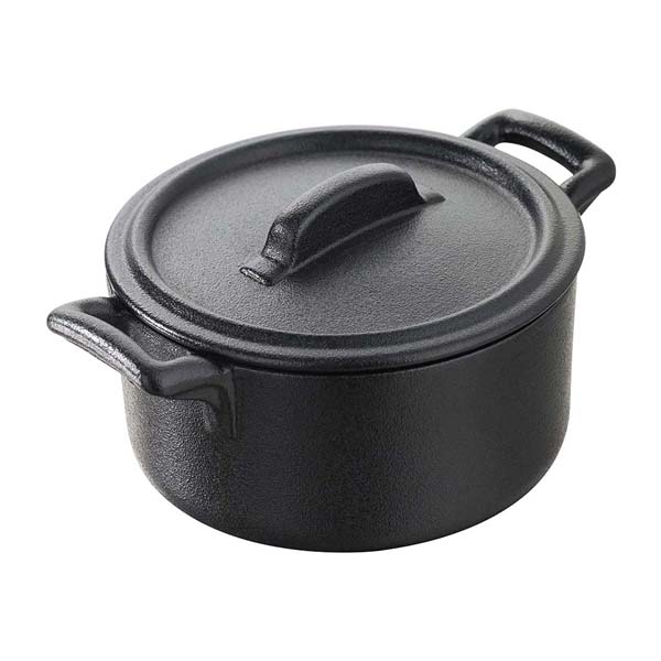 【まとめ買い10個書き割り品】レヴォル ベルキュイジーヌ ミニココット蓋付 黒いこと 641637【ECJ】
