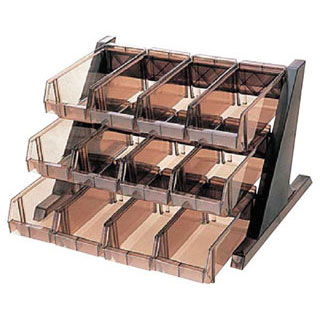 【BKオーガナイザー3段4列 ブラウン】【厨房器具 製菓道具 飲食店】【ECJ】｜マルシェ＆キッチンカーWORLD