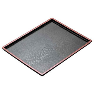 【まとめ買い10個セット品】【長角木目盆 黒天朱 尺1】 【厨房器具 製菓道具 飲食店】【ECJ】