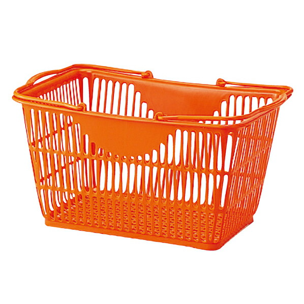 買い物カゴ(28リットル)オレンジ10個 61-551-57-1 【店舗運営用品 店内・店外備品 買物カゴ・ショッピングバッグ 買物カゴ】【ECJ】