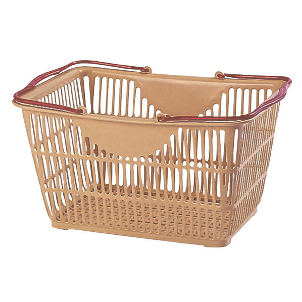 買物カゴ(28リットル) ベージュ 10個 61-551-57-7 【店舗運営用品 店内・店外備品 買物カゴ・ショッピングバッグ 買物カゴ】【ECJ】