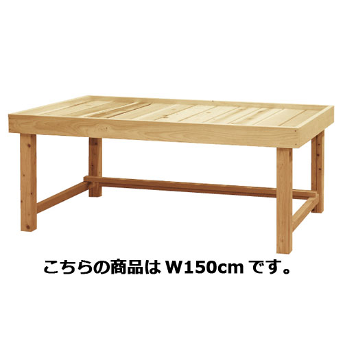 木製平台ワゴン 無塗装 W150cm 61-116-1-3 【メーカー直送/代金引換決済不可】【店舗什器 パネル 壁面 店舗備品 仕切 棚】【受注生産品の為キャンセル不可】【ECJ】