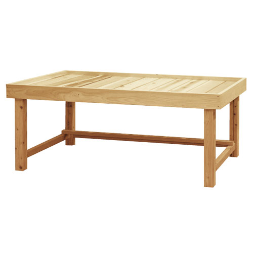 木製平台ワゴン 無塗装 W180cm 61-116-1-4 【メーカー直送/代金引換決済不可】【店舗什器 パネル 壁面 店舗備品 仕切 棚】【受注生産品の為キャンセル不可】【ECJ】