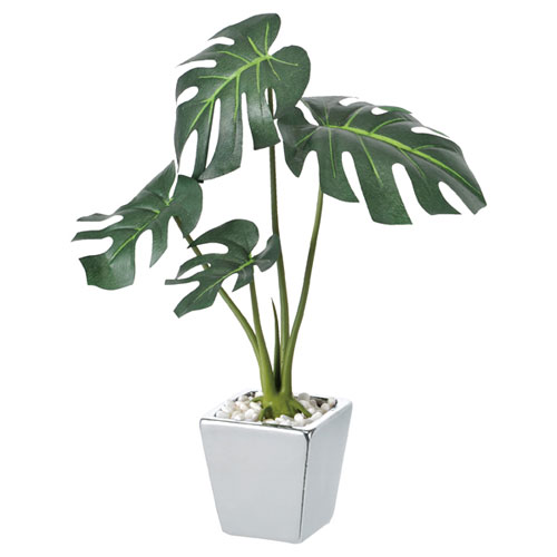 人口観葉植物 卓上人工樹木モンステラ3個 61-174-8-1 【演出・ディスプレイ用品 店内装飾用品 フェイクグリーン（人工樹木） 卓上グリーンポット フェイクグリーン/人工樹木】【ECJ】