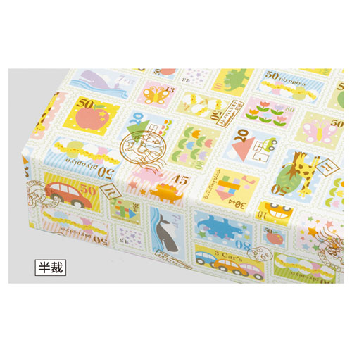 【まとめ買い10個仕掛ける品】プチスタンプ 荷拵え紙 半裁 50枚 61-261-5-1【バス発着場備え付け 荷拵え紙 ラッピング 袋 見せびらかすバス発着場】【ECJ】