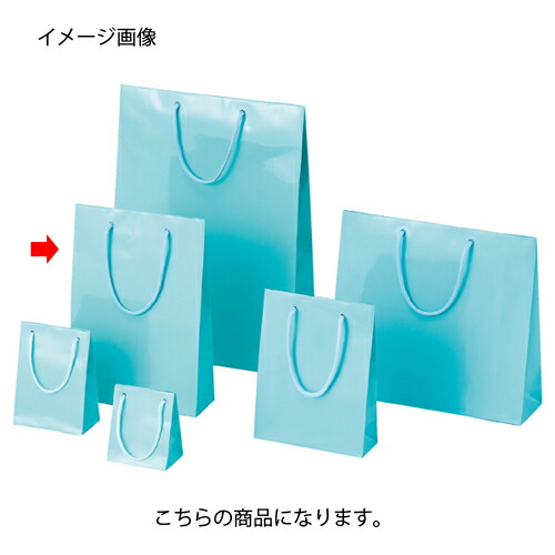 手提げ紙袋 ブライトバッグアサギ22.5×8×32糎 50枚 61-314-6-20【ラッピング設備 ラッピングシリーズ バレンタイン・復活祭・はいり込む ブライトバッグ アサギシモジマ 紙袋 ツヤ有り 水色】【ECJ】