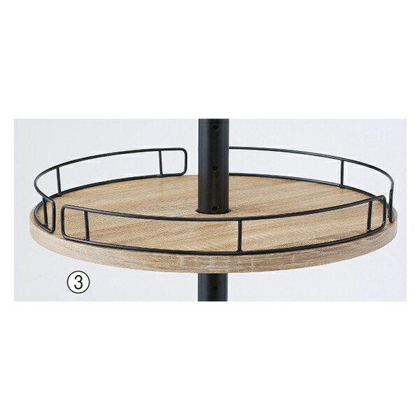ラウンドタワー什器用欄干付き木棚直径45cm 直径45cm 61-654-34-3【ECJ】