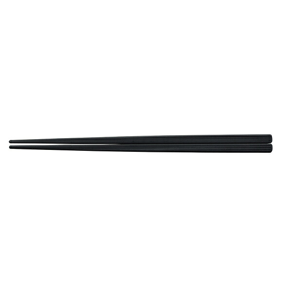 【まとめ買い10個セット品】筋目四角箸　黒OM　22.5cm　(10膳入) HS-501-2　PBT樹脂　耐熱200℃【ECJ】