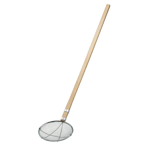 TSステンレス 木柄給食用すくい網 丸型 24cm 極荒目 30510 (2.5メッシュ)【ECJ】