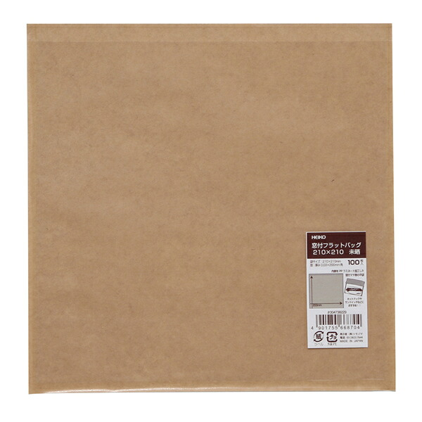 【まとめ買い10個セット品】窓付フラットバッグ 210×210 未晒 100枚【ECJ】