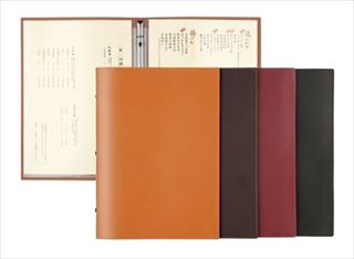 メニューブック　スリム-B・KM　金茶 シンビ 【5-1653-0201 カフェ メニュー表 飲食店 メニューブック ブックファイル メニューファイル レストラン メニュー表 飲食店用品 メニュー表ファイル カフェメニューブック】【ECJ】