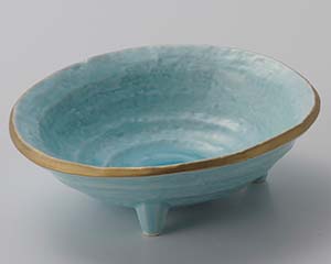 【まとめ買い10個セット品】和食器 ミ019-238 鳴海青地三ツ足向付【キャンセル/返品不可】【ECJ】|マルシェ&キッチンカーWORLD