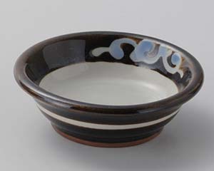 【まとめ買い10個仕掛ける品】和食器 ロ021-298 黒釉唐草丸生生世世口【取りやめる/返品不可】【ECJ】