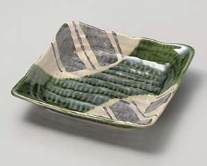 【まとめ買い10個仕掛ける品】和食器 ウ035-118 織部塗分正角皿【取り止める/返品不可】【ECJ】 食器-皿・プレート-キッチン用品・食器・調理器具