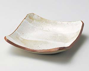 【まとめ買い10個セット品】和食器 ロ037-118 白油滴刷毛正角6寸鉢【キャンセル/返品不可】【ECJ】