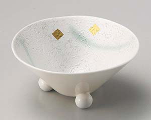 【まとめ買い10個セット品】和食器 ミ058-238 強化金箔ヒワ吹きラスター三ツ足小鉢【キャンセル/返品不可】【ECJ】