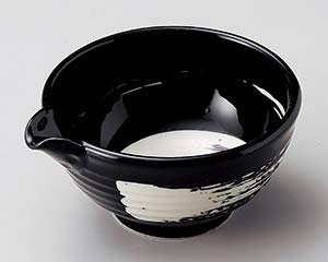 【まとめ買い10個セット品】和食器 ロ073-258 黒釉白刷毛3.0片口鉢【キャンセル/返品不可】【ECJ】