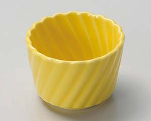 【まとめ買い10個セット品】和食器 チ088-138 黄ネジリ菊型珍味【キャンセル/返品不可】【ECJ】