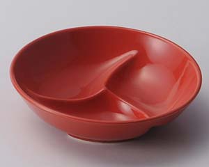 【まとめ買い10個仕掛ける品】和食器 ミ094-318 赤釉 三ツ中仕切り 丸鉢【とり止める/返品不可】【ECJ】