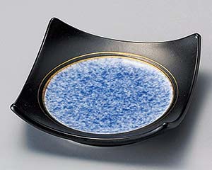 【まとめ買い10個セット品】和食器 カ100-178 黒釉吹墨四方上り皿【キャンセル/返品不可】【ECJ】