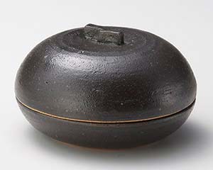 【まとめ買い10個仕掛ける品】和食器 ミ105-148 黒オリベ 手造り丸フタ物【取り止める/返品不可】【ECJ】 その他-キッチン用品・食器・調理器具