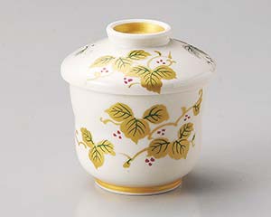 【まとめ買い10個セット品】和食器 ウ114-048 金銀ブドウ絵ミニむし碗【キャンセル/返品不可】【ECJ】