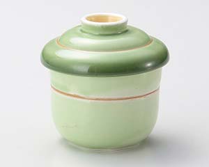 【まとめ買い10個セット品】和食器 ロ115-138 緑彩金筋むし碗【キャンセル/返品不可】【ECJ】