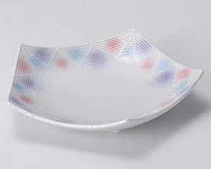 【まとめ買い10個セット品】和食器 ミ119-258 淡雪三色吹五角 天皿【キャンセル/返品不可】【ECJ】