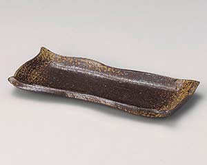 【まとめ買い10個セット品】和食器 ミ127-078 備前風モダンカット9.0長皿【キャンセル/返品不可】【ECJ】|マルシェ&キッチンカーWORLD