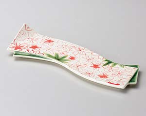 【まとめ買い10個セット品】和食器 オ125-088 織部春秋重ね突出皿【キャンセル/返品不可】【ECJ】