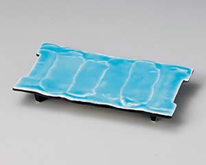 和食器 ミ135-068 湖水青白まな板皿【ECJ】