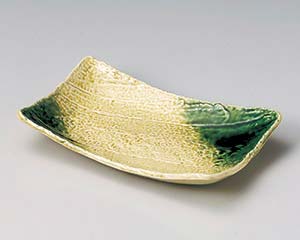 【まとめ買い10個仕掛ける品】和食器 ユ137-028 黄海門織部吹長角深皿(大)【とり止める/返品不可】【ECJ】